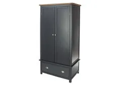 Core Products Core Dunkeld Midnight Blue and Oak 2 Door 1 Drawer Wardrobe