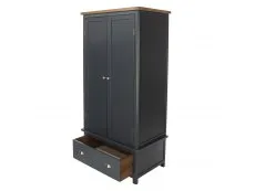 Core Products Core Dunkeld Midnight Blue and Oak 2 Door 1 Drawer Wardrobe