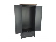 Core Products Core Dunkeld Midnight Blue and Oak 2 Door 1 Drawer Wardrobe