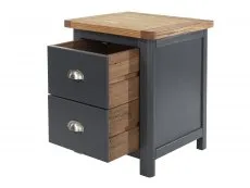 Core Products Core Dunkeld Midnight Blue and Oak 2 Drawer Bedside Table