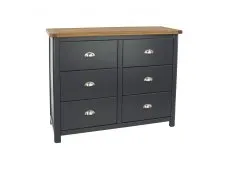 Core Products Core Dunkeld Midnight Blue and Oak 3+3 Dr Wide Chest of Drawers