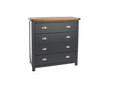 Core Products Core Dunkeld Midnight Blue and Oak 4 Drawer Chest of Drawers