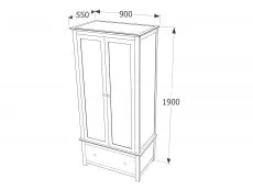 Core Products Core Nairn White 2 Door, 1 Drawer Wardrobe