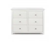 Core Products Core Nairn White with Bonded Glass 3+3 Dr Wide Chest of Drawers