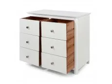 Core Products Core Nairn White with Bonded Glass 3+3 Dr Wide Chest of Drawers