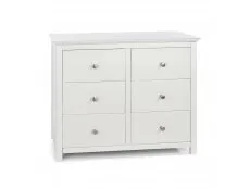 Core Products Core Nairn White with Bonded Glass 3+3 Dr Wide Chest of Drawers