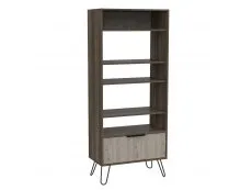 Core Products Core Nevada Smoked Oak and Grey Oak Effect 1 Door Display Bookcase