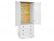 Core Products Core Corona White and Pine 2 Door 3 Drawer Wardrobe