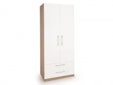 Harmony Harmony Hyde White and Oak 2 Door 2 Drawer Double Wardrobe