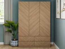 GFW GFW Catania Euro Oak 3 Door 4 Drawer Triple Wardrobe