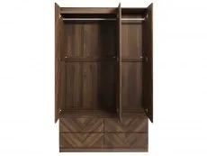 GFW GFW Catania Royal Walnut 3 Door 4 Drawer Triple Wardrobe