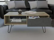 Core Products Core Manhattan Pine and Stone Effect 1 Drawer Coffee Table