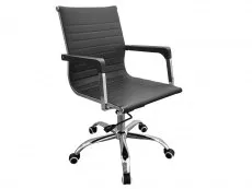 Core Products Core Loft Black Faux Leather and Chrome Office Chair