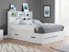 Birlea Furniture & Beds Birlea Alfie 4ft6 Double White Wooden 1 Drawer Bed Frame