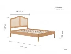 Birlea Furniture & Beds Birlea Leonie 4ft6 Double Rattan Oak Wooden Bed Frame