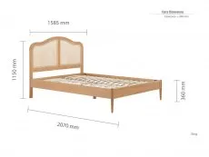 Birlea Furniture & Beds Birlea Leonie 5ft King Size Rattan Oak Wooden Bed Frame