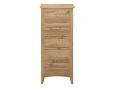 Birlea Furniture & Beds Birlea Hampstead Oak 5 Drawer Tall Narrow Chest of Drawers