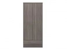 Seconique Seconique Nevada Black 2 Door 1 Drawer Double Wardrobe