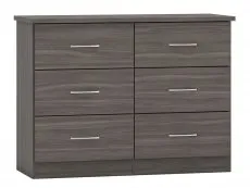 Seconique Seconique Nevada Black 3+3 Drawer Chest of Drawers