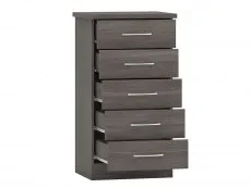 Seconique Seconique Nevada Black 5 Drawer Chest of Drawers