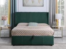 Seconique Seconique Amelia 4ft6 Double Green Fabric Ottoman Bed Frame