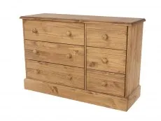 Core Products Core Cotswold Pine 3+3 Drawer Wide Wooden Chest of Drawers