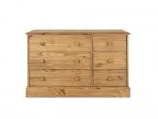 Core Products Core Cotswold Pine 3+3 Drawer Wide Wooden Chest of Drawers