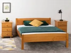 Seconique Seconique Amber 4ft6 Double Antique Pine Wooden Bed Frame