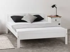 Seconique Seconique Amber 4ft6 Double White Wooden Bed Frame