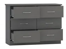 Seconique Seconique Nevada Matt Grey 3+3 Drawer Chest of Drawers