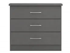 Seconique Seconique Nevada Matt Grey 3 Drawer Low Chest of Drawers