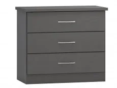 Seconique Seconique Nevada Matt Grey 3 Drawer Low Chest of Drawers