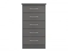 Seconique Seconique Nevada Matt Grey 5 Drawer Chest of Drawers