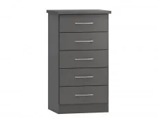 Seconique Seconique Nevada Matt Grey 5 Drawer Chest of Drawers