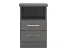 Seconique Seconique Nevada Matt Grey 2 Drawer Bedside Table