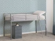 Seconique Seconique Kora 3ft Single Silver Metal Mid Sleeper Bed Frame