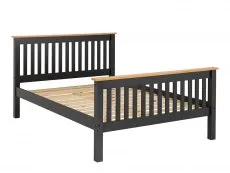 Seconique Seconique Monaco 4ft6 Double Grey and Oak Wooden Bed Frame (High Footend)