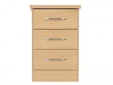 Seconique Seconique Nevada Sonoma Oak 3 Drawer Bedside Table