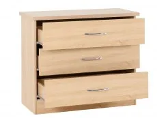 Seconique Seconique Nevada Sonoma Oak 3 Drawer Chest of Drawers