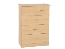 Seconique Seconique Nevada Sonoma Oak 3+2 Drawer Chest of Drawers