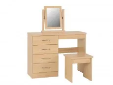 Seconique Seconique Nevada Sonoma Oak 4 Drawer Pedestal Dressing Table and Stool