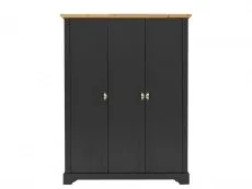 Seconique Seconique Toledo Grey and Oak 3 Door Triple Wardrobe