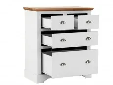 Seconique Seconique Toledo White and Oak 2+2 Drawer Chest of Drawers