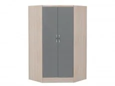 Seconique Seconique Nevada Grey Gloss and Oak 2 Door Corner Wardrobe