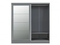 Seconique Seconique Nevada Grey High Gloss Sliding Mirrored Wardrobe