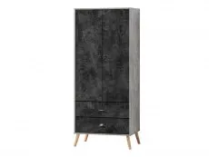 Seconique Seconique Nordic Concrete Effect 2 Door 2 Drawer Wardrobe