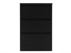 Seconique Seconique Malvern Black 3 Drawer Bedside Table