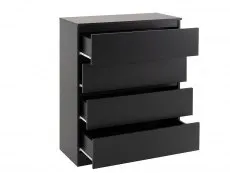 Seconique Seconique Malvern Black 4 Drawer Chest of Drawers