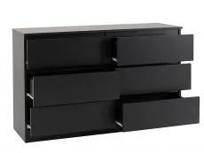 Seconique Seconique Malvern Black 3+3 Drawer Chest of Drawers