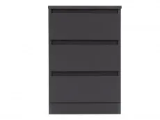 Seconique Seconique Malvern Grey 3 Drawer Bedside Table